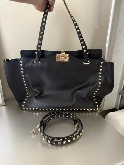  Valentino Garavani Medium Tote in Black, View more