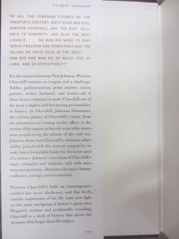 Churchill biography (Paul Johnson) in Non-fiction in Comox / Courtenay / Cumberland - Image 2