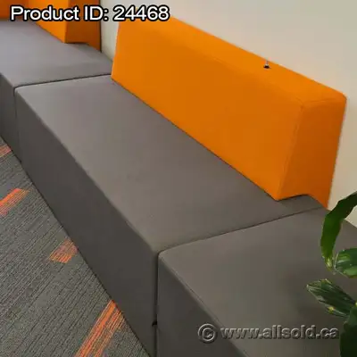 Artopex Downtown Grey Soft Lounge Seating w/ Orange Back, View more
