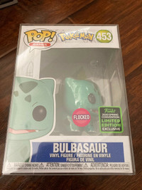 Funko POP 453 BULBASAUR Pokémon FLOCKED SDCC Spring 2020