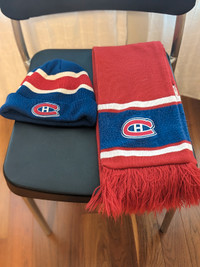Canadiens hat and scarf, one size, like new