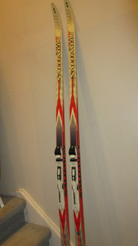 Waxless Salomon classic cross country ski 198cm SNS Pilot bindin