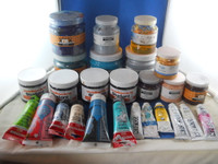 Large Lot of Art Supplies Paint Easels Brushes