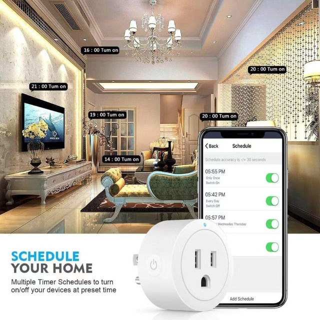 Smart Socket WiFi 4 Pack White YX-WS01 Smart Plug Alexa Google in Other in City of Toronto - Image 4