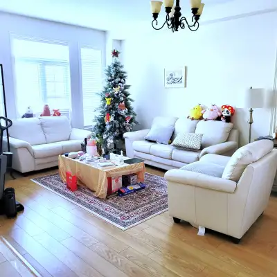 Almost brand new full premium real leather couches can deliver, View more