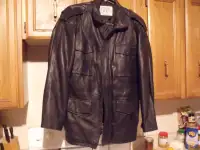 Men's leather jacket size L - $250 (Nelson)
