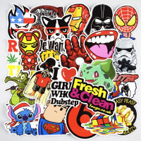 50 Pcs Super Hero Stickers Anime Cartoon Sticker for Laptop Guit