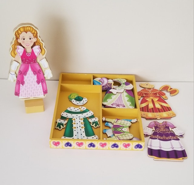 Poupée Magnétique à Habiller Princesse - Puzzle Papier Créatif Pour Enfants 3 Ans+, Jeu D'Habillage Aimanté