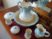 Antique Stoke on Trent Devon Ware Feildings England 9Pc Wash Set