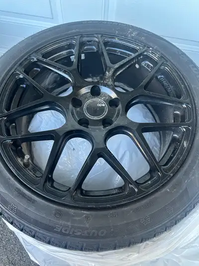 19 inch black performance rims with winter tires . Tire size 245/45/19 with one season of wear. 5x11...