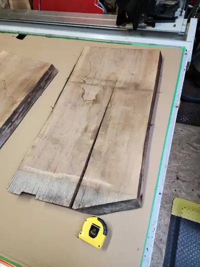 32 to 35" X 20" and 2" thick, black walnut from Ontario, kilin dried. As is or inquir about cnc flat...