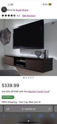 Agora Floating TV Stand for TVs up to 65"