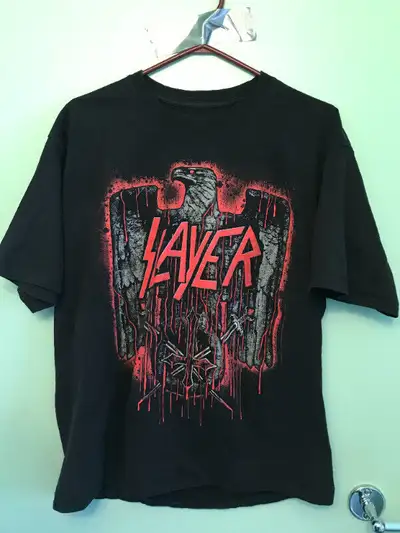 For sale a mens large Slayer 2018 final tour concert t-shirt. Bought at the show here in Winnipeg at...