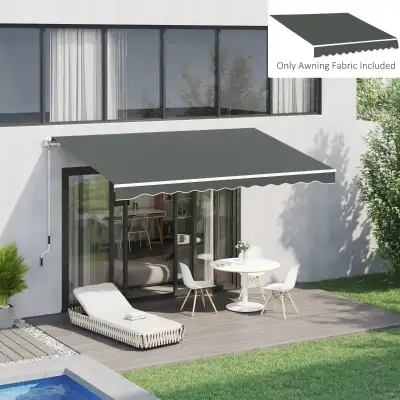 13' x 8' Retractable Awning Fabric Replacement, Grey Color , View more