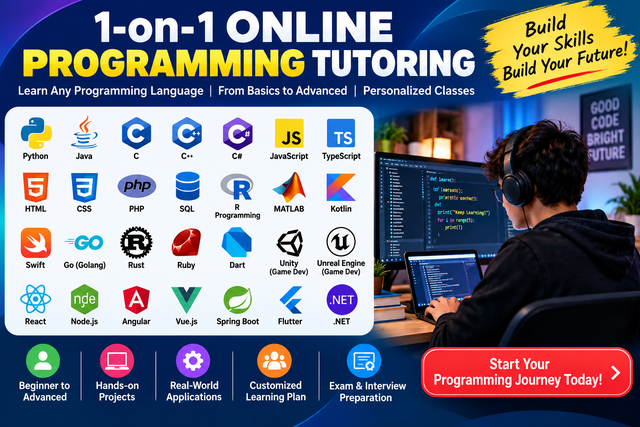 Python | Java | C++ | C# Programming – 1-on-1 Online Classes