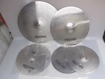 Set of 5 Musoo low volume practice cymbals hi hat exc. condition, View more