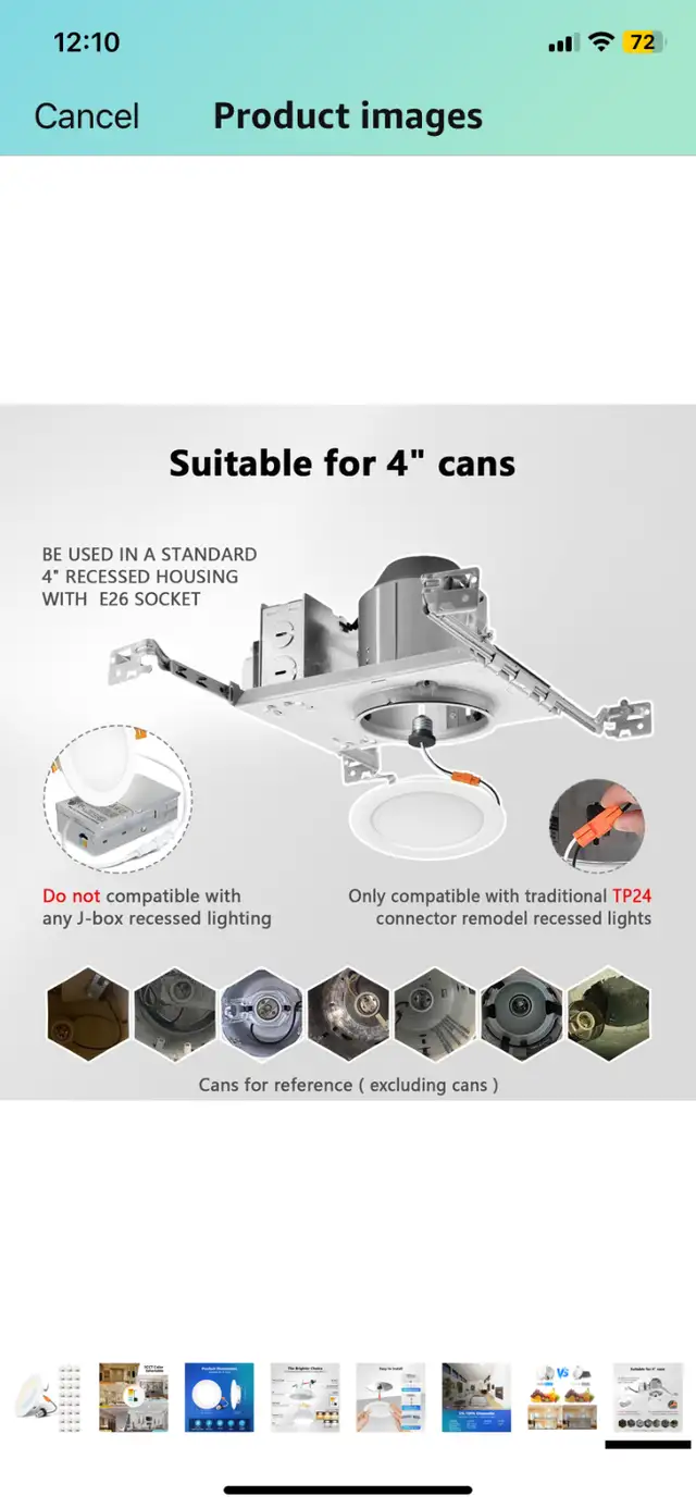 New 24pk LVWIT 4 Inch 5CCT LED Downlight, 7W 700 Lumens Dimmable in Indoor Lighting & Fans in Hamilton - Image 9