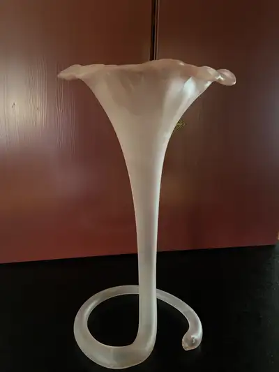 Unique pink blown glass vase, View more