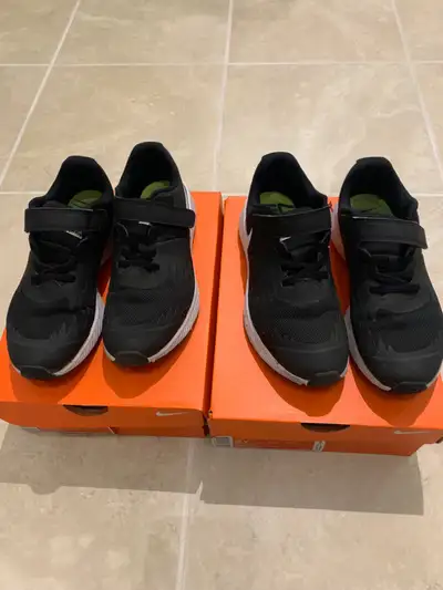 Two kids size 2 Nike shoe $15 each, only one pair left, View more