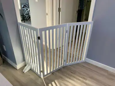 Pet Gates - Solid Wood Free Standing Barrier for Doorway Stairs, View more