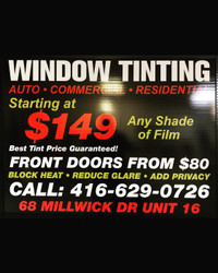 WINDOW TINTING FROM $149 ANY TINT 35%. 15%. 20%. 5%