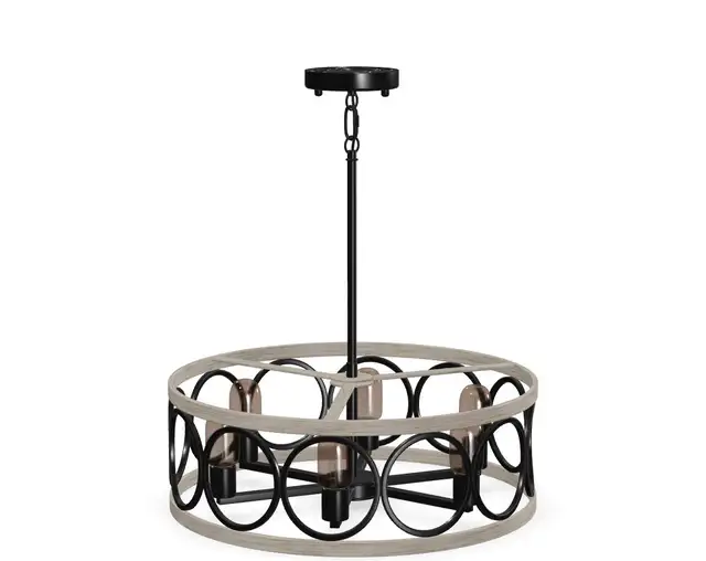 Modern Farmhouse 6-Light Drum Chandelier in Indoor Lighting & Fans in Kitchener / Waterloo - Image 3