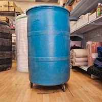 Plastic Barrels on wheels. 60 gallon (225 litre)