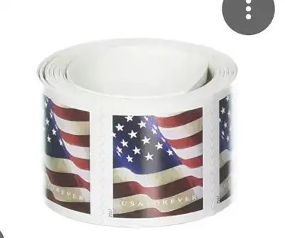 Roll of 100 USA Forever flag stamps, new , View more