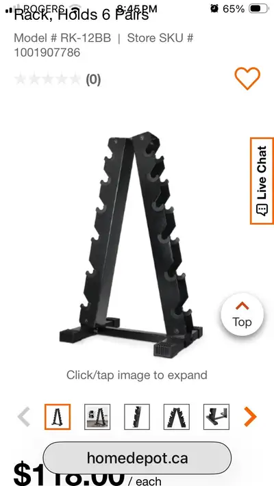 Cap Dumbell rack - model RK-12BB, View more