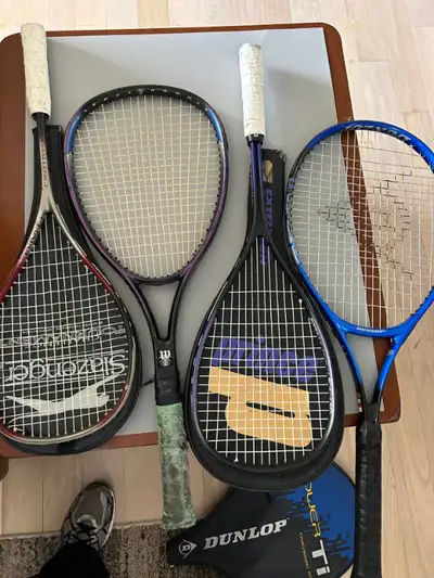 4 Racquets 2 tennis and 2 Racquetball all for $40, View more