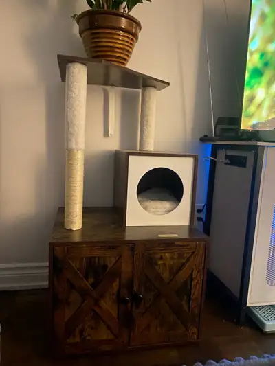 New Cat Tree with Litter Box Enclosure, View more