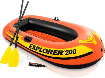 This modest raft has taken me down the Credit River many-a-time. 2 person, made of polyvinyl comes w...