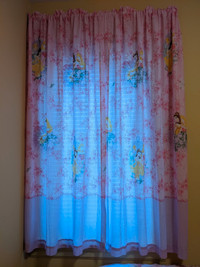 DISNEY Princesses Rod Pocket Curtain Panels Drapes 2x 40"Wx63"L