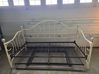 Excellent Twin Size White Metal Daybed Frame With Trundle (or Tw, View more