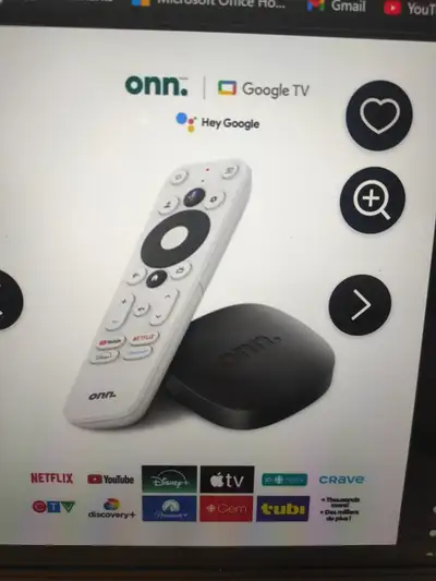 ONN 4k streaming device - programmed, View more