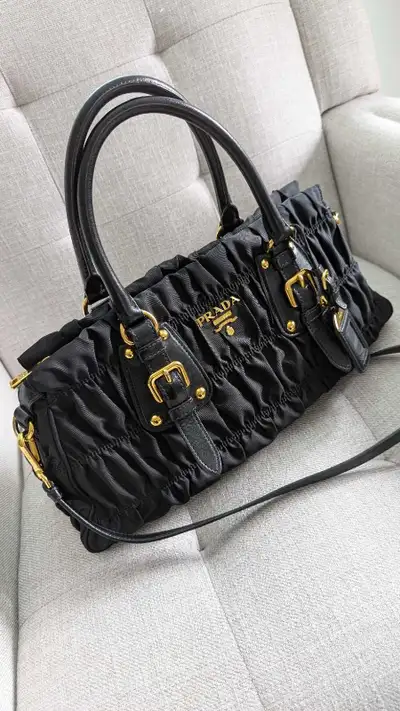 Prada bag tessuto nylon gaufre gathered stachel bag, View more