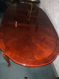 Beautiful Solid Wood Inlay Dining Room Table