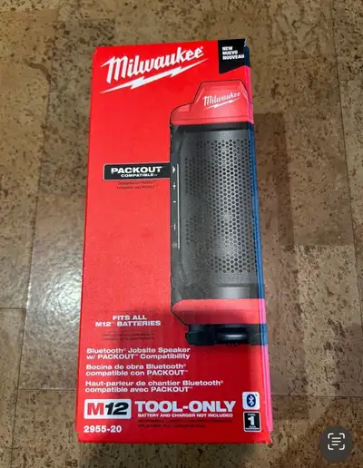 Brand new Milwaukee m12 Bluetooth speaker with packout 2955-20 , View more