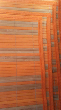 set of 4 Orange Woven Bamboo Placemats