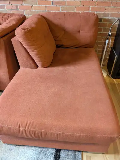 Comfy soft Orange chaise couch, View more