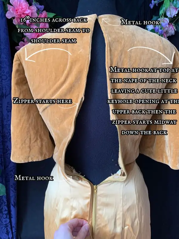Vintage 1960s Handmade Golden Velvet Cinderella Formal Gown in Women's - Dresses & Skirts in Edmonton - Image 9