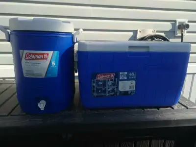 Coleman cooler and water cooler set, View more