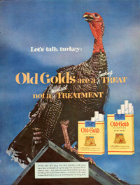 1953 original, full-page,  print ad for Old Gold Cigar ettes