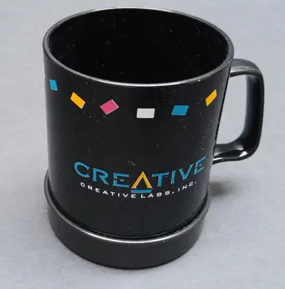 New mugs with assorted colors and logos