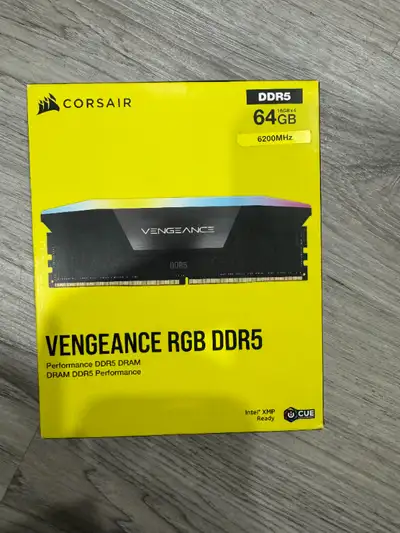 CORSAIR VENGEANCE RGB DDR5 RAM 64GB (4x16GB) 6200MHz CL32 Intel XMP iCUE Compatible Computer Memory...
