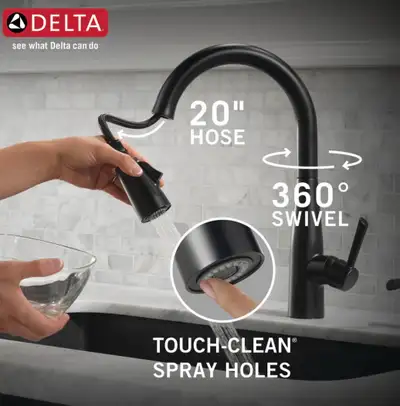 New Delta Essa Single Handle Pull Down Kitchen Bar Prep Faucet, View more