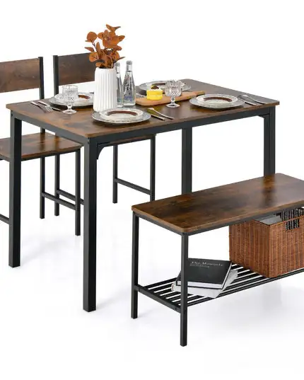 Dining Table Set for 4, Kitchen Table with Bench and Chairs in Dining Tables & Sets in Markham / York Region - Image 3