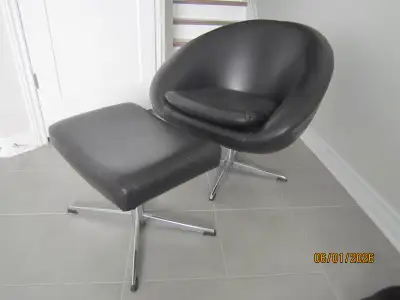 Modern lounge chair and ottoman, View more