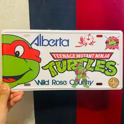 Teenage Mutant Ninja Turtles TMNT Raphael Alberta License Plate. Made of Metal. Mint condition. Chec...