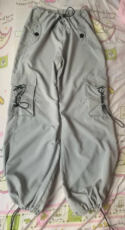 Ladies cargo pants in light grey. Size M. $28, View more
